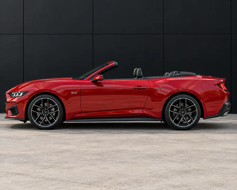 Ford Mustang GT Convertible 2025 with V8 engine available for luxury rental in Europe