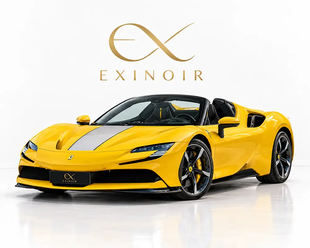 Ferrari SF90 Spider plug-in hybrid supercar available for luxury rental in Europe